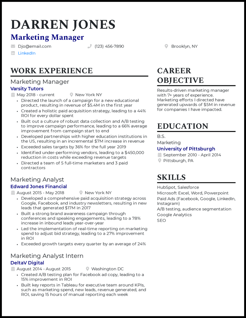 How can I get experience in marketing or skills to add to my resume?